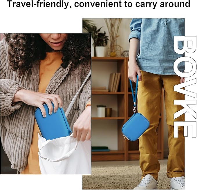 BOVKE Carrying Case for Bitzee Disney/Bitzee Magicals/Bitzee Interactive Toy Digital Pet and Case, Travel Holder Fits Bitzee Virtual Electronic Pets Kids Toys, Extra Space for Batteries, Light Blue