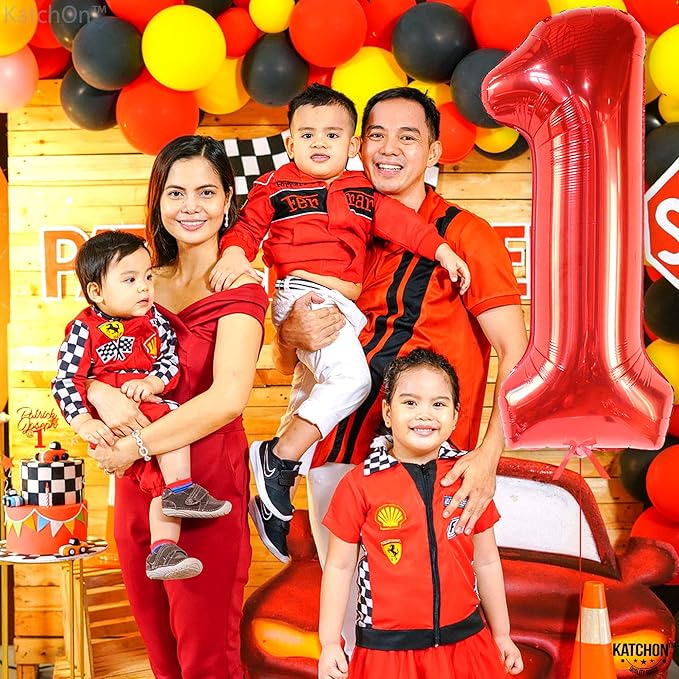 KatchOn, Red Number 1 Balloons - 40 Inch | Foil Balloon For 1 Happy Birthday Decorations | Number One Balloon For Happy Anniversary Decorations | Red One Balloons For 1st Birthday Party Decorations