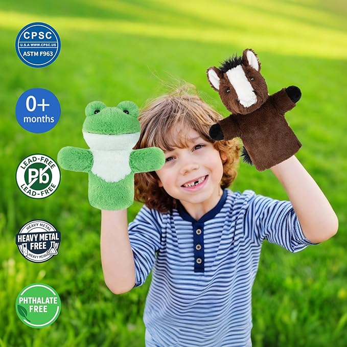 Animal Puppet Large Farm Themed Toy for Creative Play Adult Size Stuffed Interactive Role Play Educational Storytelling Brown Horse