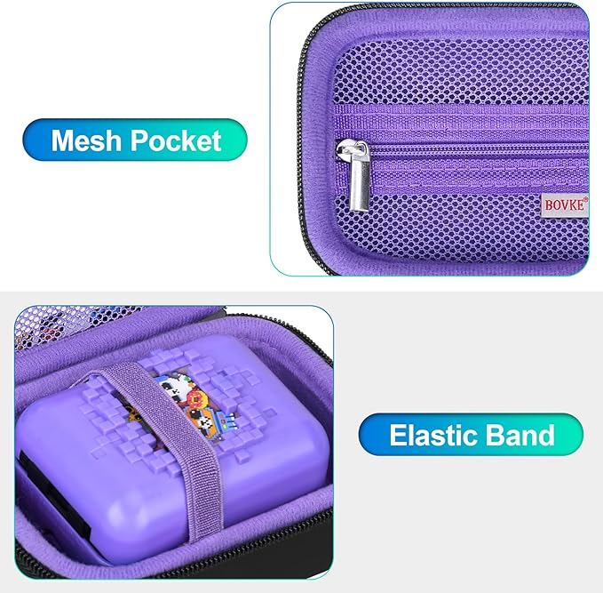 BOVKE Carrying Case for Bitzee Disney/Bitzee Magicals/Bitzee Interactive Toy Digital Pet and Case, Travel Holder Fits Bitzee Virtual Electronic Pets Kids Toys, Extra Space for Batteries, Purple