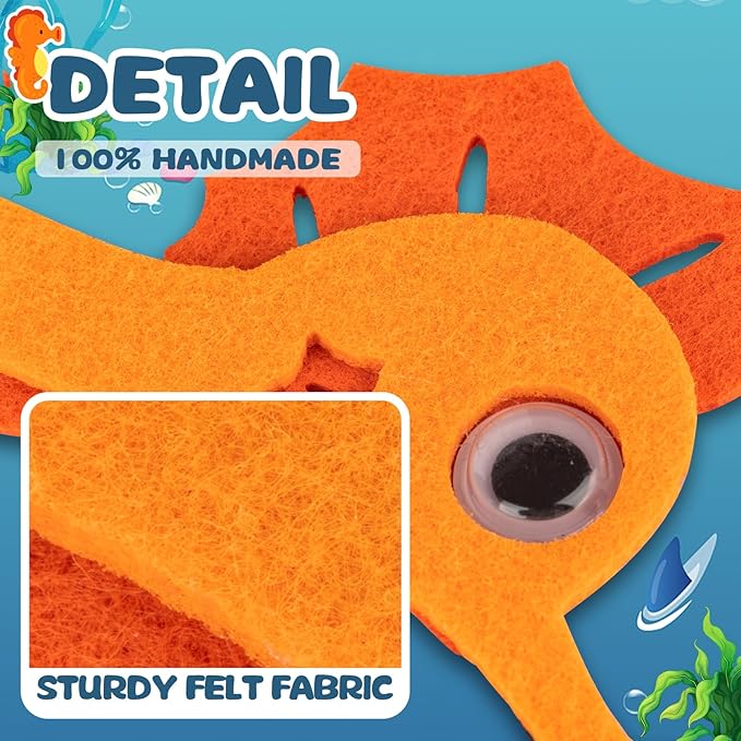 16 Styles of Felt Fabric Headband for Under The Sea Party Decorations, Ocean Animal Themed Party Favors, Beach, Pool, Mermaid, Zoo Parties Supplies, Kid Birthday Dress-up Hair Hoop, Halloween Costumes