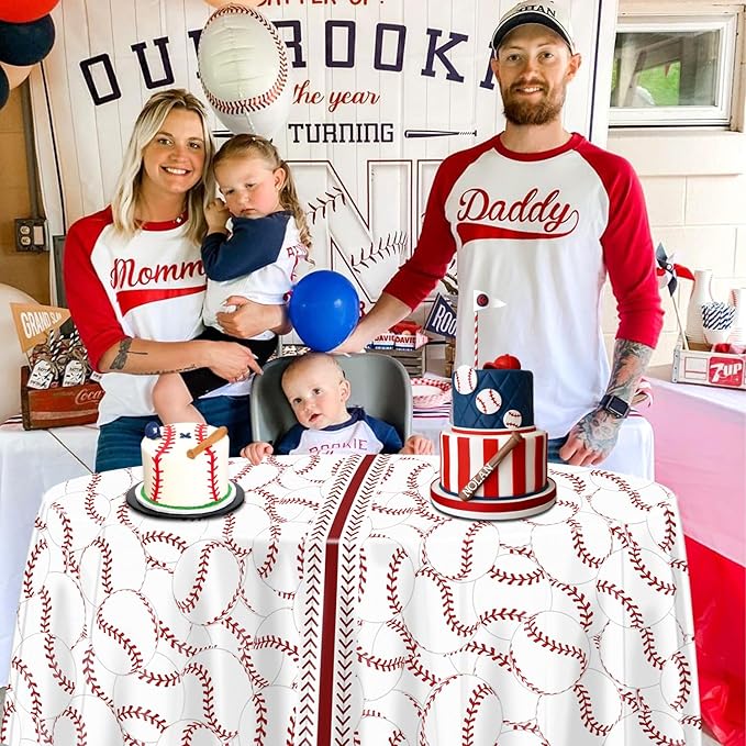 9Pcs Baseball Tablecloths, Disposable Party Decorations Table Covers, 84Inch Pattern Table Cloth for Sports Event Birthday Party Supplies