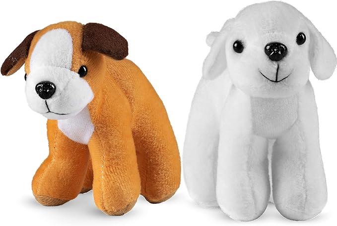 Bedwina Plush Puppy Dogs - (Pack of 12) 6 Inches Tall Stuffed Animals Bulk Assorted Puppies and Cute Stuffed Plushed Dog Puppies Assortment, Stocking Stuffers
