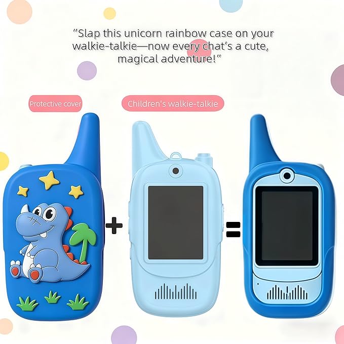 Kids Walkie Talkies 2 Pack - Rechargeable Walkie Talkies for Kids with Clear Sound, Long Range Indoor Outdoor Kids Walkie Talkies Toys for 3-12 Year Old Boys Girls, (Blue+Blue)