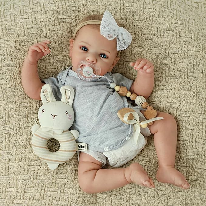 WOOROY Realistic Reborn Baby Dolls - 20 Inch Lifelike Newborn Baby Girl with Full Vinyl Body, Real Life Baby Doll Gifts Toy Set with Accessories for Kids Age 3+