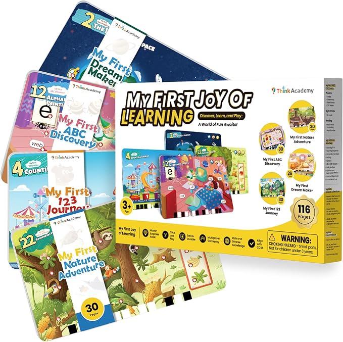 Think Academy My First Joy of Learning (Level 2) - Kids Learning Card 116 Pages Themes Double-Sided Learning Card for Learning Pad X100 Boys Girls Aged 3 4 5 Year Old