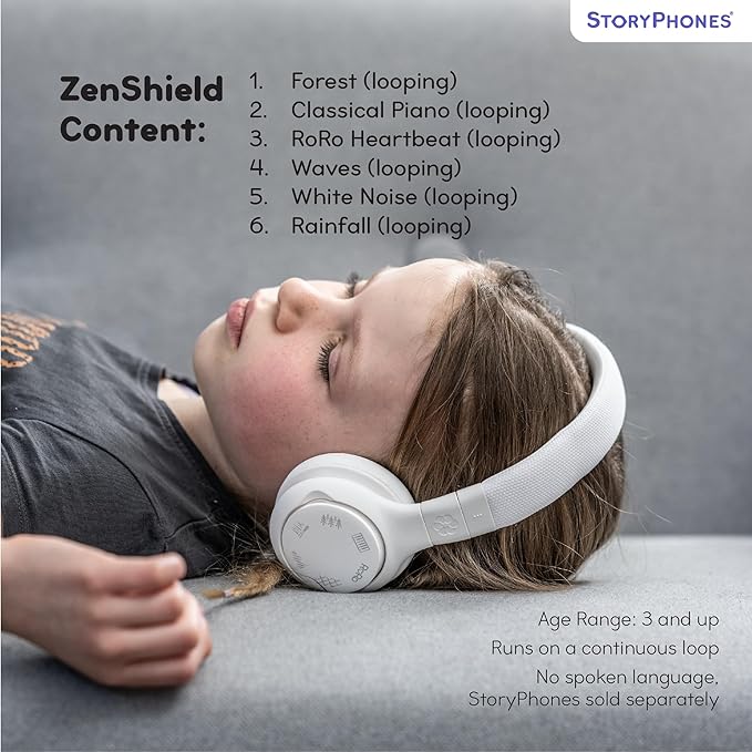 ZenShield, Screen-Free Audio Disk to Relax and De-Stress with Six Nature and Music Ambient Sounds (Looping)