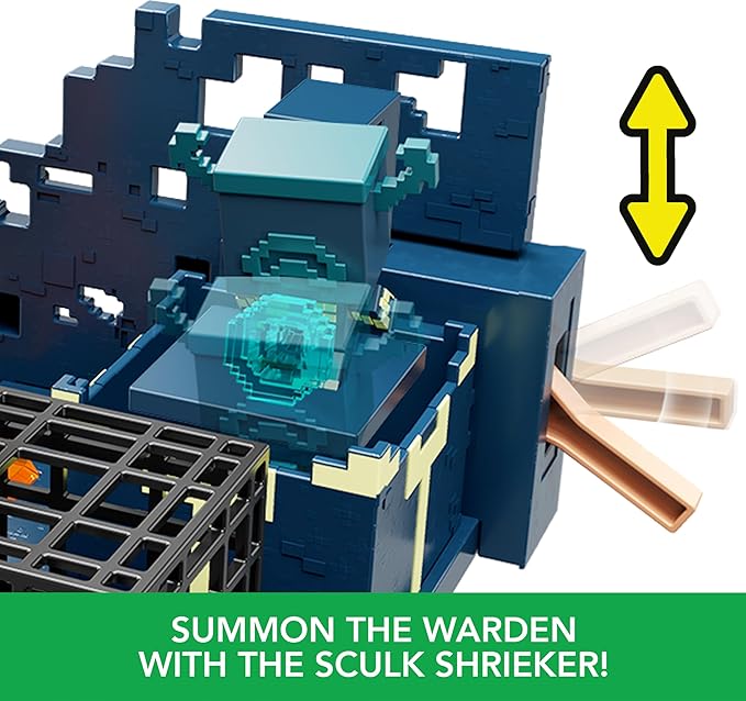 Mattel Minecraft Mini Mode Playset, Rise of the Warden Set with 2 Minis including Steve & Warden Figures & DLC Code
