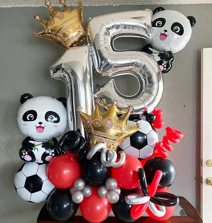 4 Pack Giant Panda Balloons - Jungle Safari Panda Balloons for Wildlife Animals Theme Birthday Party Decorations