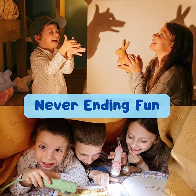 Rechargeable Kids Flashlight for Boys & Girls - Soft Silicone Dog Puppy Toy Light, Eye-Protection Dimmable 3 Modes, USB-C Charging, Small Handheld Flashlight for Camping, Reading, Birthday Gift