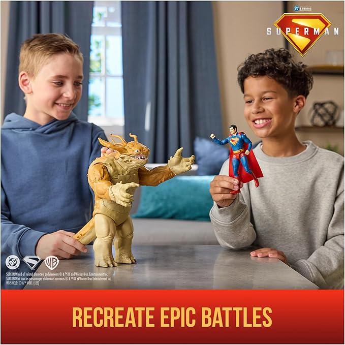 DC Comics, Superman, Superman Vs. Kaiju Slime Battle, Action Figure with GiantKids Playset, Super Heroes Toys for Boys and Girls Ages 4 and Up