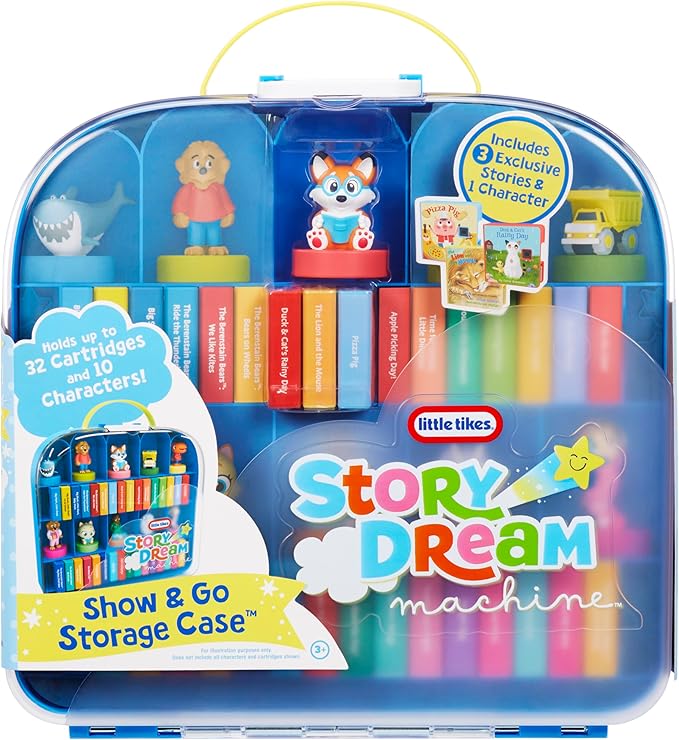 Little Tikes Story Dream Machine Show & Go Storage Case, Storytime, Books, Audio Play, Character, Carry Case, Gift and Toy for Toddlers and Kids Girls Boys Ages 3+