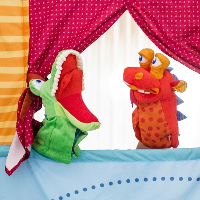 HABA Hand Puppet - Eat it Up Croco Interactive Puppet Show Toy with Belly Bag for Storytelling, Toddler Activities, Speech Therapy Toys and Pretend Play for 18 Months and up