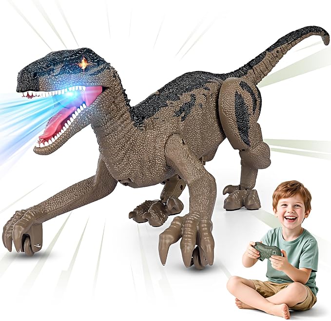 Dinosaur Toys for Kids, 2.4GHz Remote Control Dinosaur with Walking, Realistic Sounds, Demo Mode, Rechargeable Jurassic Toys for 3-5, 5-7, 8-12, Birthdays, Parties, Christmas, Children’s Day