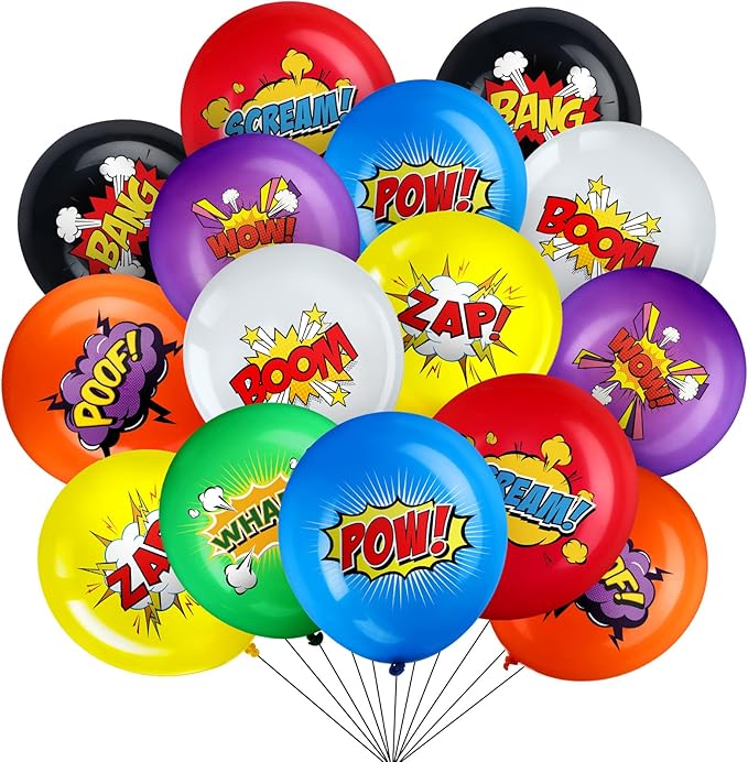 40 Pack Hero Balloons 12 Inches Hero Party Favors Latex Balloons Party Supplies Pets Decorations for Birthday