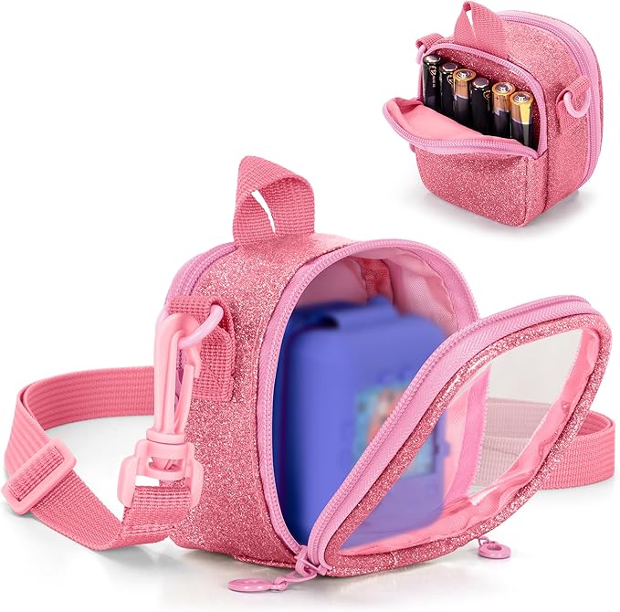 LoDrid Travel Carrying Case Compatible with Bitzee Interactive Toy Digital Pet, Storage Bag with Adjustable Shoulder Strap for Virtual Electronic Pets and Accessories, Pink, Bag Only