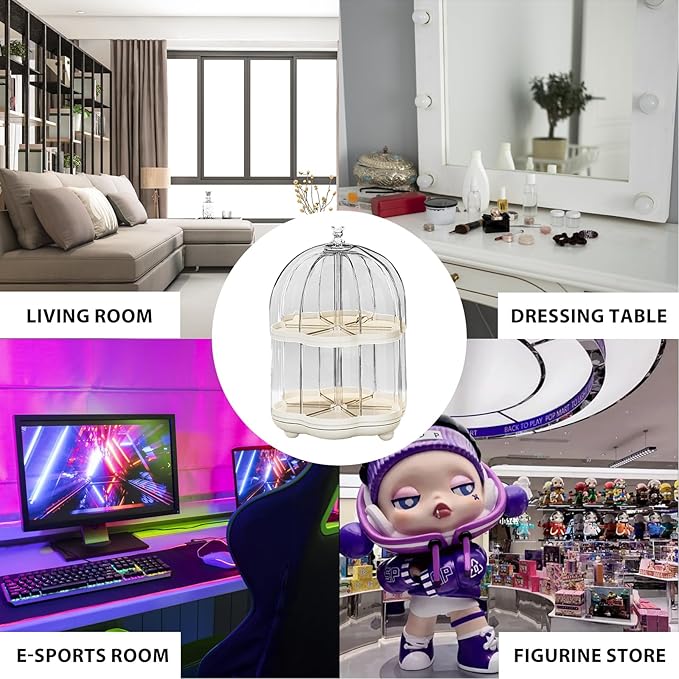 Clear Acrylic Rotating Display Case for Pop Mart, Funko Pop Figure Toys Rotating Display Stand, Storage Box Transparent Blind Box Organizer Dustproof Protection Showcase（2nd Floor）