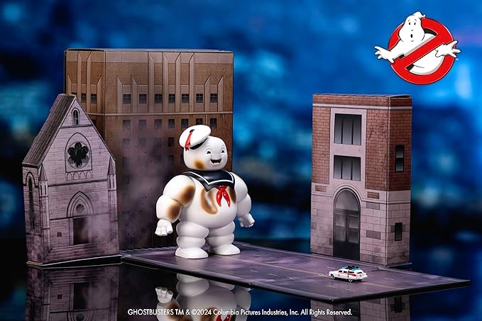 Jada Nanoscene: Ghostbusters 6" Stay Puft Marshmallow Man die-cast Metal Figure with Nano Ecto-1 diecast Vehicle