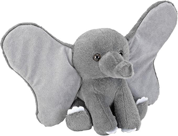 Wild Republic Earkins Elephant, Stuffed Animal, 6 inch, Plush Toy, Fill is Spun Recycled Water Bottles