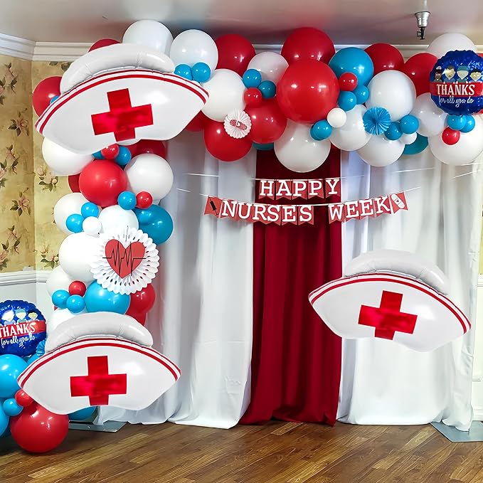 Nurse Cap Balloons 3 PCS/Nurse Party Decorations/Nurse Graduation Decorations/Nursing Graduation Party Supplies/Nursing School Graduation Party Decorations/Nurse Balloons