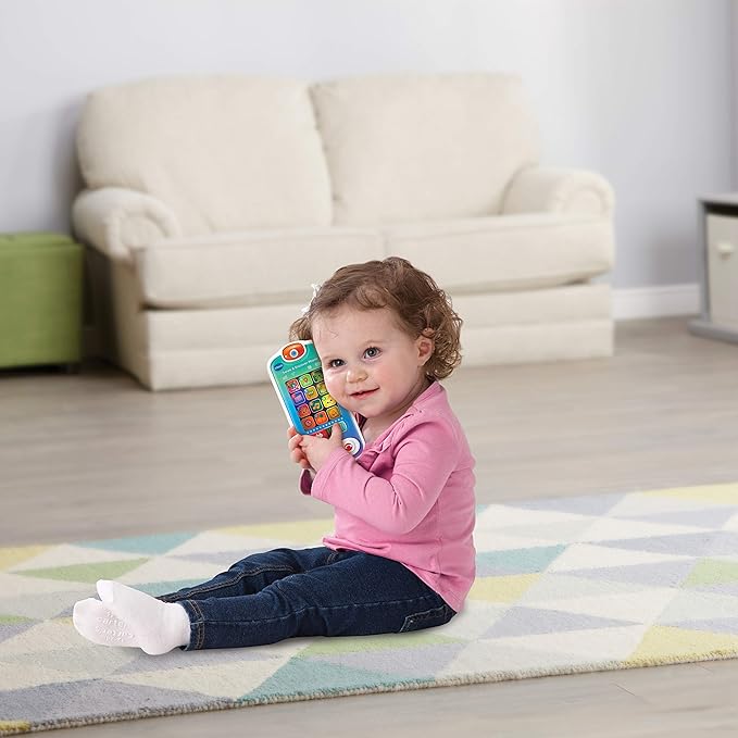 VTech Swipe & Discover Phone, Play Phone for Baby Girls and Boys, Interactive Toy with Lights and Sounds, Mobile Phone Toys for Babies, Learning Toy with Animals, Numbers and More, Ages 6 Months +