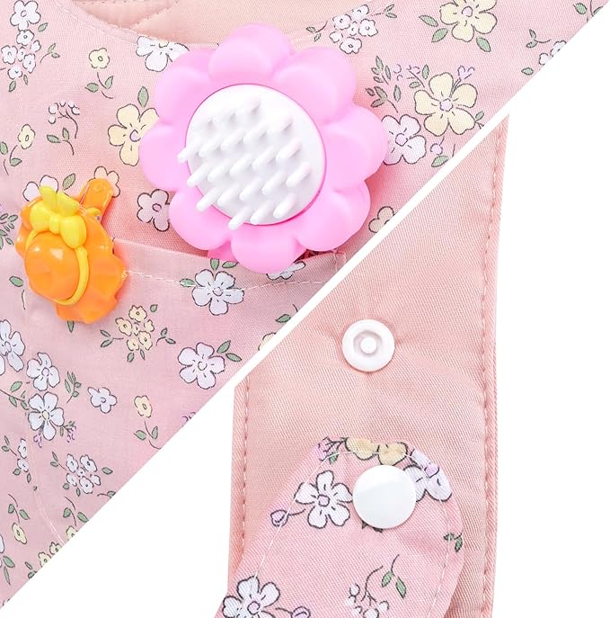 GAGAKU Baby Doll Carrier for Toddler Toy Baby Carrier for Dolls Accessories Doll Carrier for Little Girls - Pink (Pear Flowers)
