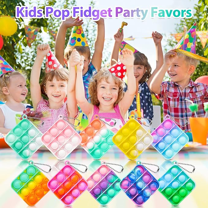 Pop Fidget Toys Bulk Its Party Favors for Kids 4-8 8-12 30 Pack Mini Pop Keychain It Easter Basket Stuffers Egg Fillers Small Fidgets for Classroom Prizes Student Gifts Birthday Goodie Bag Stuffers