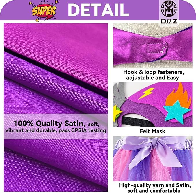 D.Q.Z Super Sisters Gifts for 3 4 5 6 7 8 9 Years Old Girls Dress Up Clothes Pretend Play Toys for Girls Birthday Gifts