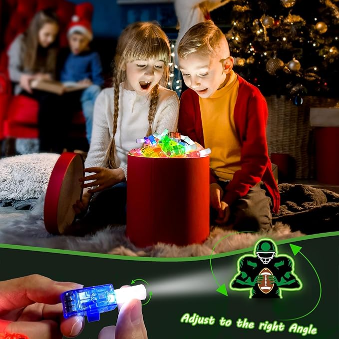 24PCS Football Party Favors-LED Finger Lights：Glow-in-the-Dark Light-Up Toys Bulk for Kids,Football Theme Birthday Party Decorations Supplies,Goodie Bags Stuffers, Classroom Prizes, Fun Gifts