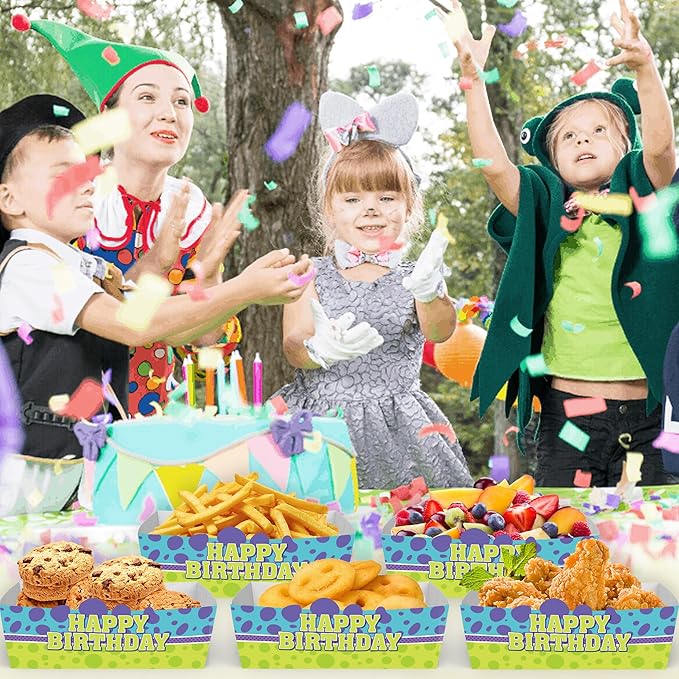 25Pcs Monster Disposable Paper Food Trays for Monster Theme Birthday Party Supplies Baby Shower Decorations