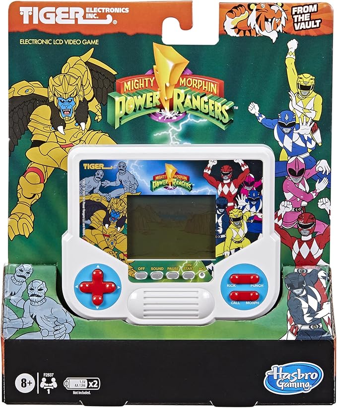 Hasbro Gaming Tiger Electronics Mighty Morphin Power Rangers Electronic LCD Video Game, Retro-Inspired Edition, Handheld 1-Player Game, Ages 8 and Up