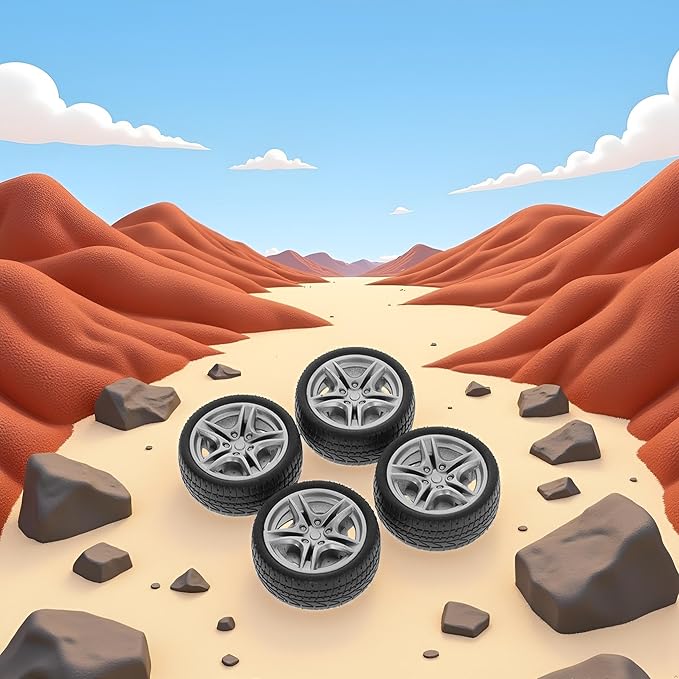 4 Pcs Black Tires,48mm Simulation Rubber Wheel Tire Wheel Toy Model DIY RC Spare Parts,Tire and Sets, Remote and App Controlled Vehicles Parts, Easy Installation