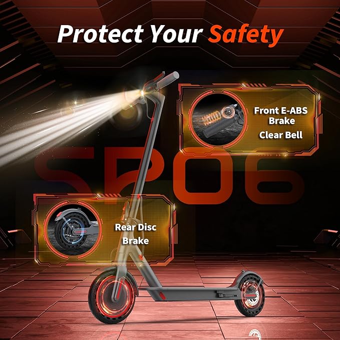 VOLPAM Electric Scooter, 350W/500W Powerful Motor, 8.5"/10" Solid Tires, 19/21Mph, 28/23/21/16 Miles Max Range, Dual Braking