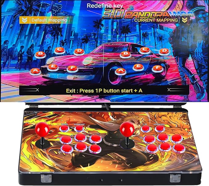 RegiisJoy 36800 in 1 Metal Box Arcade Game Console, 22-inch HD Screen Portable 3D WiFi Pandoras Box W88 pro Retro Folding Gaming Console, Search/Hide/Save/Load/Pause/Add Game