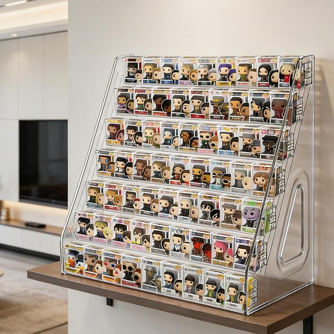 2 Pack 7 Layers Clear Display Shelf for Funko Pop Clear Acrylic Display Case Mini Collectible Toys Display Shelf for Bitty Pop for Miniature Mini Action Storage Compatible with Bitty Pops Funko