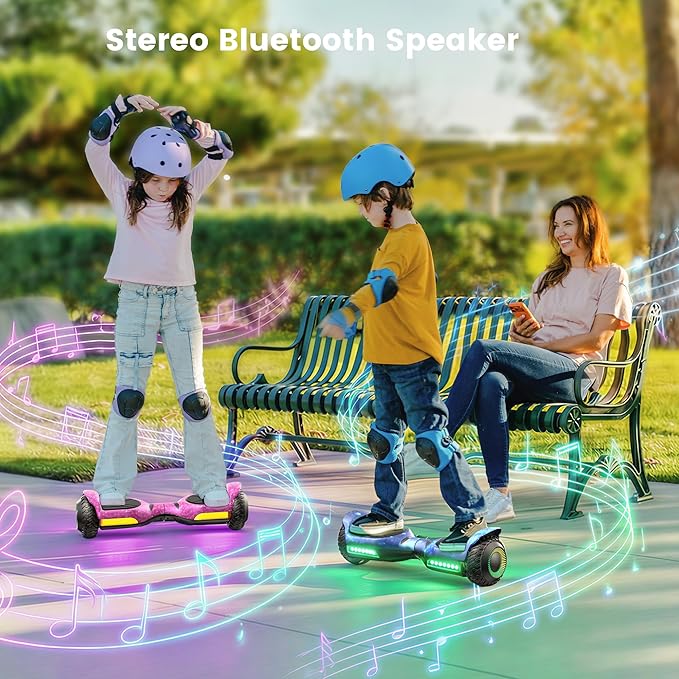 Gyroor Self Balancing Scooter New G13 All Terrain Balancing Scooter with LED Lights, Self Balancing Off Road with Bluetooth for Kids ages 6-12 and Adults-Galaxy Blue