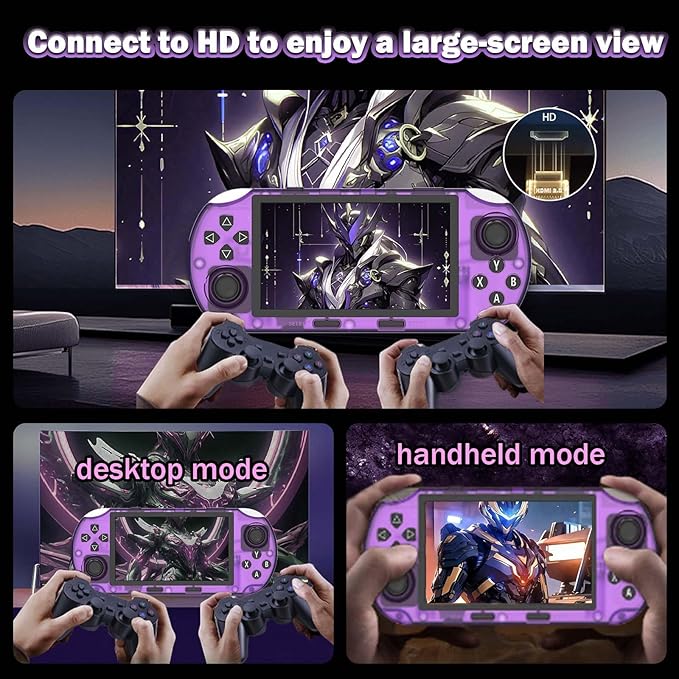 SF3000 Retro Handheld Game Console,20000+ Games,HD TV Output Retro Gaming Console,E-Book/Music/Video Playback/Emergency Charging of Phone,14 Emulators,4.5-Inch IPS Screen,Dual Core Processor (Purple)