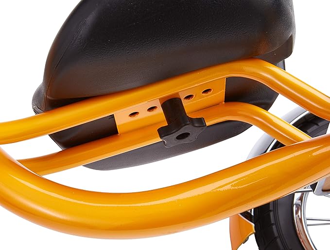 Schwinn Roadster Bike for Toddler, Kids Classic Tricycle, Low Positioned Steel Trike Frame with Bell and Handlebar Tassels, Rear Deck Made of Genuine Wood, for Boys and Girls Ages 2-4 Year Old, Orange