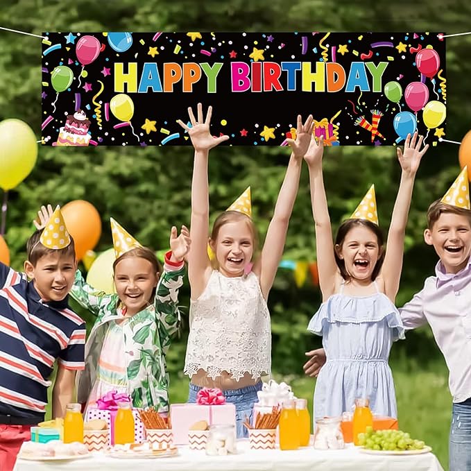 Personalized Birthday Banner Make Your Own Banner Backdrop Custom Birthday Banner Name DIY Colorful Happy Birthdays Banner with Alphabet Stickers for Birthdays Party Backdrop Decoration