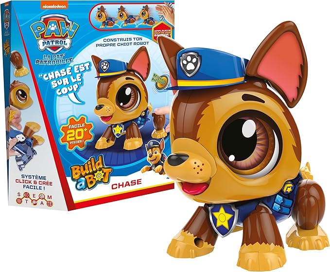 Paw Patrol - Chase - Build A Bot - Interactive Toy - Build Your Own Puppy Robot - for Kids from 4 Years Old - Learning Sound