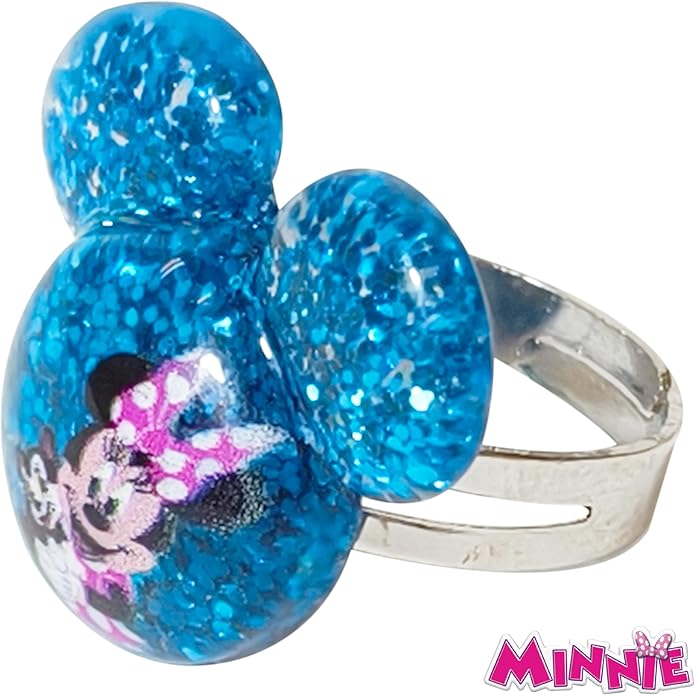 LUV HER Disney Minnie Girls Jewelry Set - Dress up Toy Jewelry Box Sets with Bead Necklace, Bead Bracelet and Ring - Play Accessories - Ages 3+
