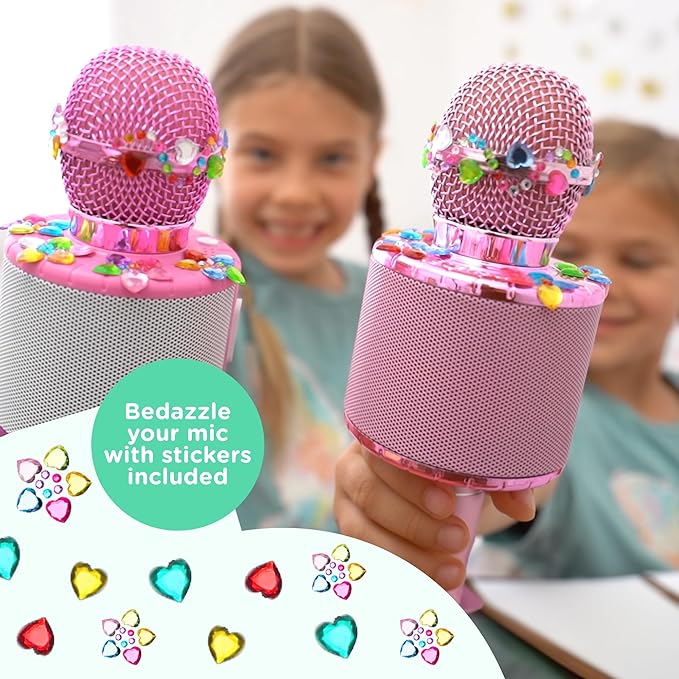Move2Play, Kids Karaoke Microphone | Includes Stickers & Bluetooth | Kids Birthday Gift | Toy for All Ages 2, 3, 4, 5, 6+ Year Old Girls, Boys & Toddlers (Blue/Green)