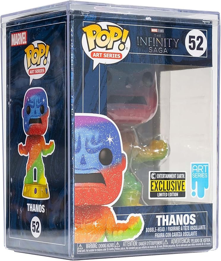 Funko Marvel Infinity Saga Thanos Art Series Pop! Vinyl Figure with Premium Pop! Protector Entertainment Earth Exclusive