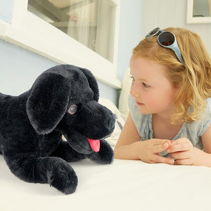 LotFancy Dog Stuffed Animal, 26 inch Black Lab Plush Dog, Realistic Stuffed Dog, Puppy Plush Toy for Kids