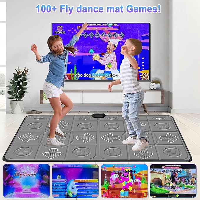 Dance Mat for Kids and Adults, TV Dance Mats Game for Girls Boys,Dance pad for Exercise, Double Dancing Mat for Family Games,Gifts Ideas for Girls and Boys,Grey