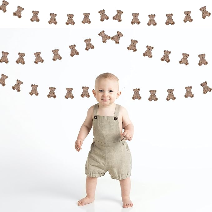 Cute Baby Bear Banner, Wall Decor Flag Photo Props Baby Shower Party Decor Wall Hangings for Bedroom, Nursery, Play Room, Dorm Room, Baby Shower Gender Reveal Party Supplies