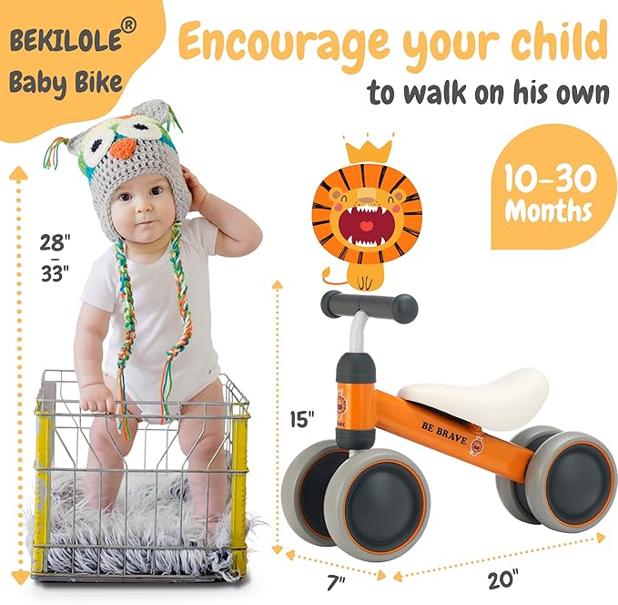 BEKILOLE Balance Bike Toys for 1 Year Old boy&girls - Train Your Baby from Standing to Running | Ideal First Bike and 1st Birthday Gifts