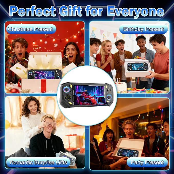 RG56PRO Retro Handheld Game Console - 5.5 Inch IPS Screen,31000+ Classic 3D Games,5000mAh Battery, Open Linux System,Portable Console with 128G TF Card - Birthday Gift for Boyfriend (Black)