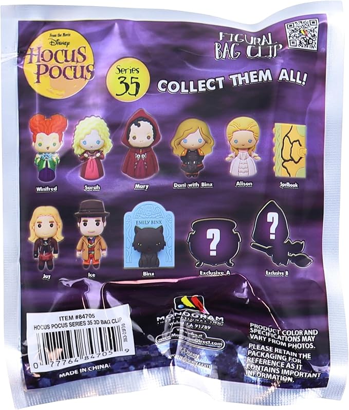Disney Series 35 Hocus Pocus 3D Foam Bag Clip | One Random