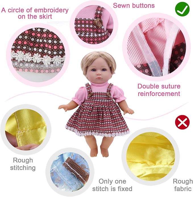 Alive Baby Doll Clothes and Accessories - 12 Sets Girl Doll Princess Dress for 12-14 Inch Dolls - Cute Outfits for Little Girls' Christmas & Birthday